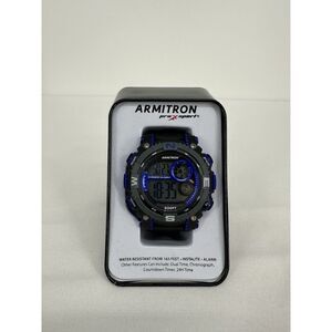 Armitron Men Wristwatch Blue Pro‎ Sport Multi Functional Digital Watch New